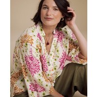 Longline Mix Linen Blouse Print