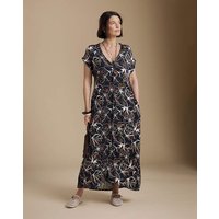 Printed Cap Sleeve Midi Dress Print