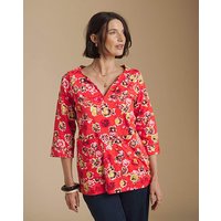 Cotton Notch Neck Pocket Tunic Print
