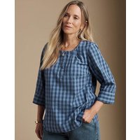 Seersucker Half Button Blouse