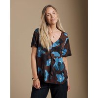Printed Frill Jersey T Shirt Multi Coloured