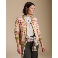 Motif Knitted Zip Up Cardigan Multi Coloured 16 18