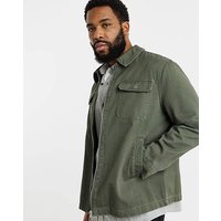 Cotton Twill Zip Harrington Forest Green Jacamo L42 44