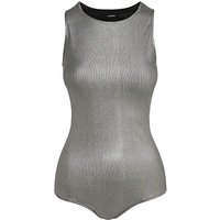 Metallic Ribbed Racer Bodysuit