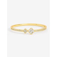 Plated & Pave Clover Bangle