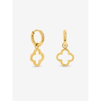 Waterproof Plated Clover Huggie Hoops