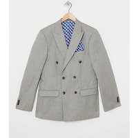 Linen Look Double Breased Suit Jacket