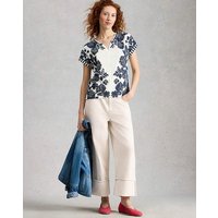 Nelly Notch Neck Tee Navy Multi
