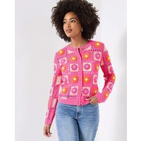 Fun Floral Crochet Cardigan Multi Coloured
