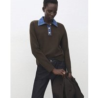 Sweater Denim Collar Dark