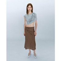 Check Wrap Skirt