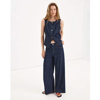 Wide Leg Rinse Wash Jeans