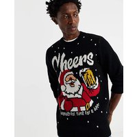 Santa Cheers Knitted Christmas Jumper M39 41