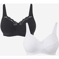 2 Pack Non Wired White Black Bras White Black