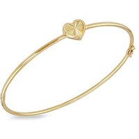 9ct Yellow Gold Rainbow Heart Bangle ONE