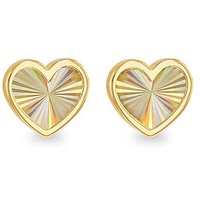 9ct Yellow Gold Rainbow Heart Earrings ONE