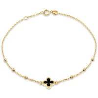 9ct Yellow Gold Onyx Petal Bracelet 1 2