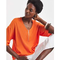 V Neck Zip Front SS JD Williams