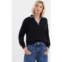 Contrast Stitch Collared Sweatshirt