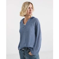 Boucle V Neck Long Sleeve Top
