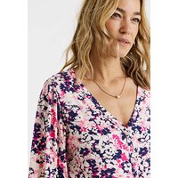 Button Front Long Sleeve Top Blush Print