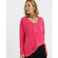 Zip Front Long Sleeve Top