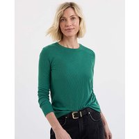 Ribbed Crew Neck Long Sleeve Top