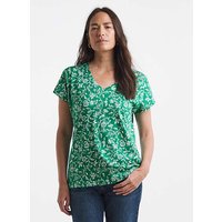 V Neck Short Sleeve T Shirt Print