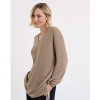 Soft Touch Ribbed V Neck Longline Top JD Williams