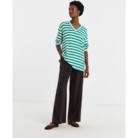 Soft Touch V Neck Longline Top Stripe JD Williams
