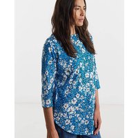 Longline Curved Hem 3 4 Sleeve Top Print