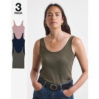 3 Pack Vests Navy Blush Khaki