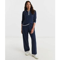 Tipped Ribbed Wide Leg Jogger