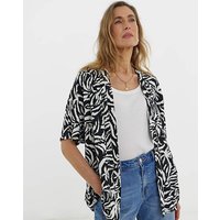 Short Sleeve Cardigan Palm Print