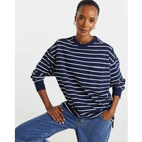 Stripe Pocket Sweatshirt in Navy