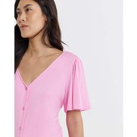 Button Front Angel Sleeve Top