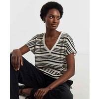 Textured Stripe Short Sleeve T Shirt