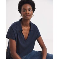 V Neck Collared Short Sleeve T Shirt