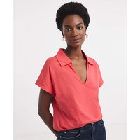V Collared Short Sleeve T Shirt JD Williams
