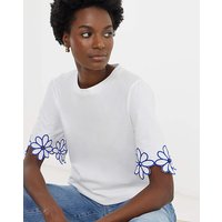 Flower Sleeve Longline T Shirt