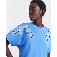 Contrast Cutwork T Shirt