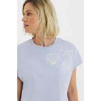 Embroidered Yoke Longline Top