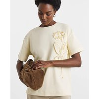 Heavy Weight Floral Applique T Shirt JD Williams