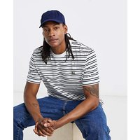 Short Sleeve Stripe T Shirt Black White S37