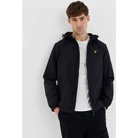 & Zip Through Hooded Jacket JET Black &