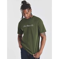 Vintage Fit Script Tshirt Dark Green