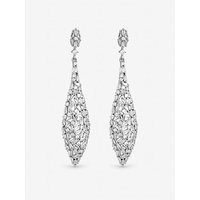 Rhodium Plated Mixed Stone Earrings