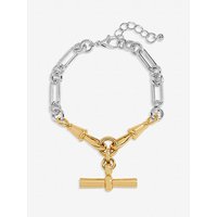 Two Tone T Bar Bracelet Gift Pouch