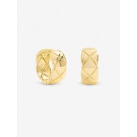 Plated Quilted Hoop Earrings