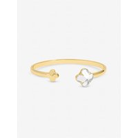 Polished & Crystal Clover Bangle